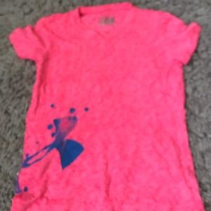 girls pink &' blue under armour shirt